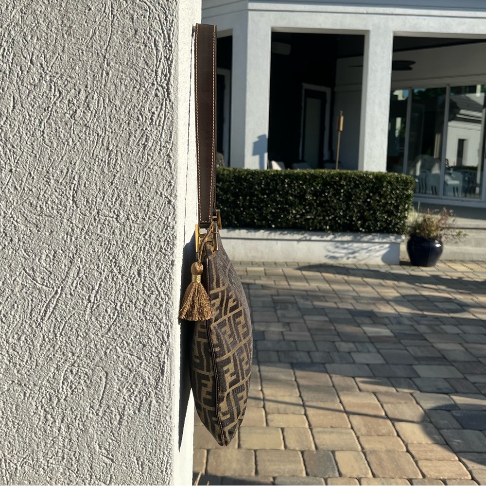 Fendi Zucca Tassel Shoulder Bag - Picture 6 of 12